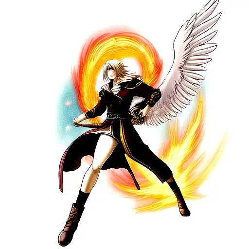 Phoenix with Norse Feeling tattoo design idea