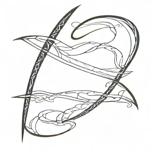 Veins, neo tribal, katana tattoo design idea