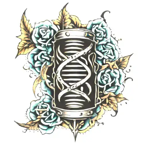 lightening dna double helix tattoo design idea