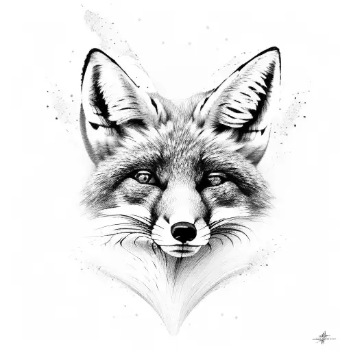 Fox andando de skate tattoo design idea