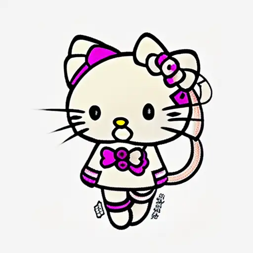 hello kitty, very detailed, masterpiece, cute tattoo tattoo design idea