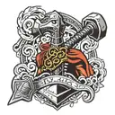 Thor hammer tattoo design idea