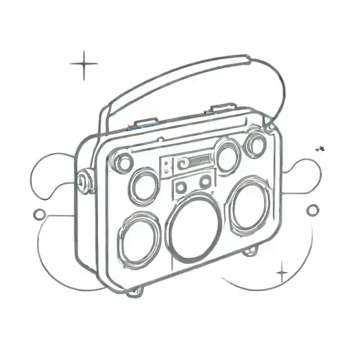 boombox surrounded tattoo design idea