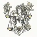 black libra goddess tattoo design idea
