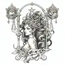 black libra goddess tattoo design idea