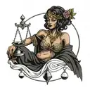 black libra goddess tattoo design idea