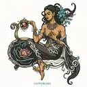 black libra goddess tattoo design idea