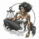 black libra goddess tattoo design idea