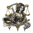 black libra goddess tattoo design idea