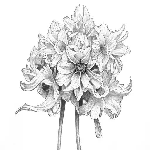  Daffodil, gladiolus, aster, chrysanthemum,  tattoo design idea