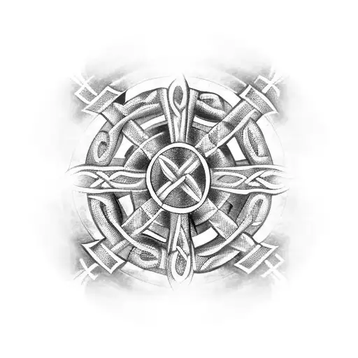 3 Celtic Crosses made with St Johns Cross tattoo design idea