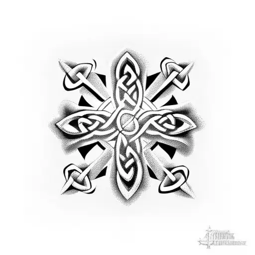 3 Celtic Crosses made with St Johns Cross head stone style tattoo design idea