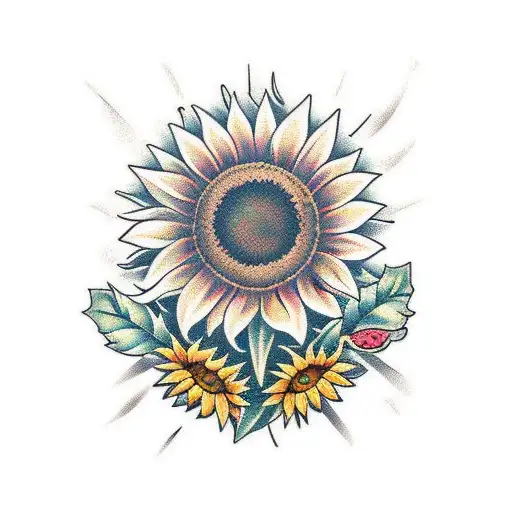 Sunflower tattoo design idea