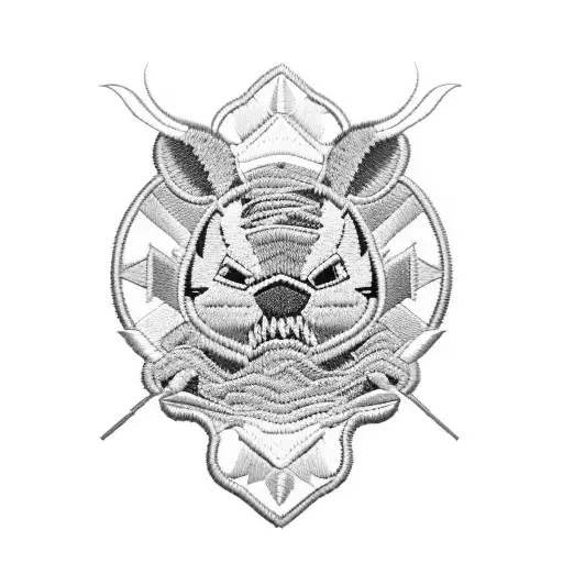 stitch embroidered patch tattoo design idea