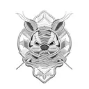 stitch embroidered patch tattoo design idea