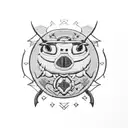 stitch embroidered patch tattoo design idea