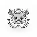 stitch embroidered patch tattoo design idea