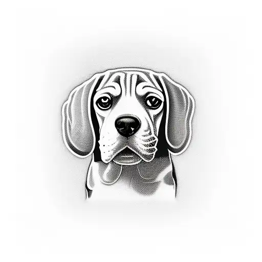 beagle funny tattoo design idea