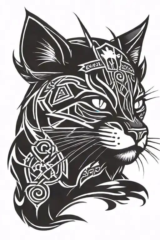 combine a tribal cat with the new York rangers logo to create a unique tattoo design   tattoo design idea