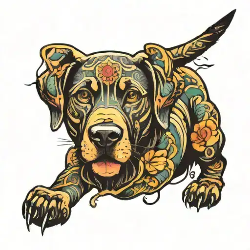 Labrador simba spike tattoo design idea