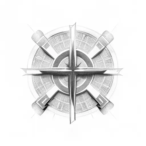 Christian cross with Roman numerals  tattoo design idea