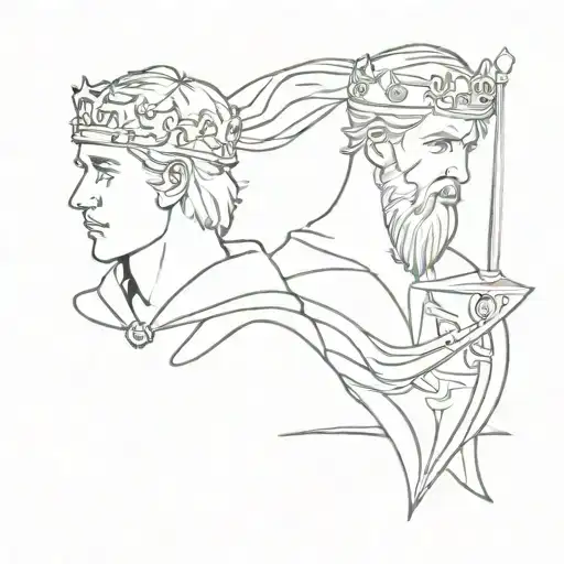 Merlin and King Arthur  tattoo design idea