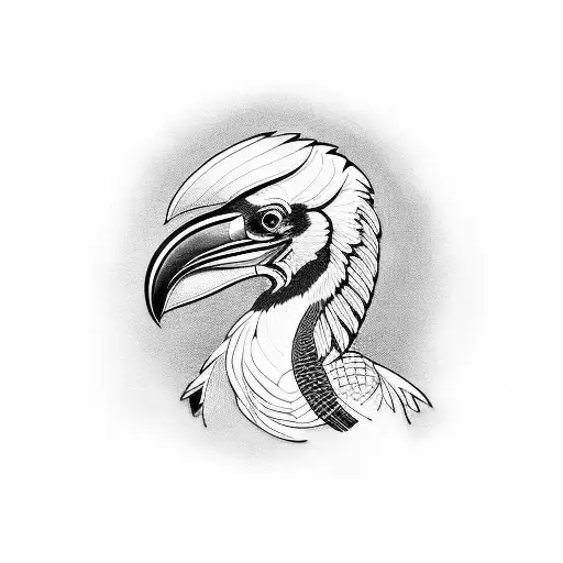 HORNBILL  tattoo design idea