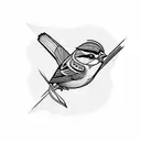 Sparrow tattoo design idea