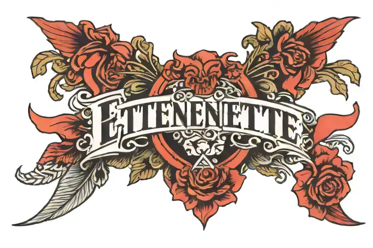 MCMLXV . MCMXCIII . MCMXCV . MCMLXV with the word Etienette through it tattoo design idea