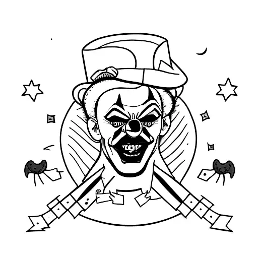 dead clown  tattoo design idea