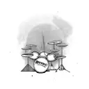 Metal music inspired drum set tattoo design idea