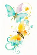 infinity symbol butterfly bee flying tattoo design idea