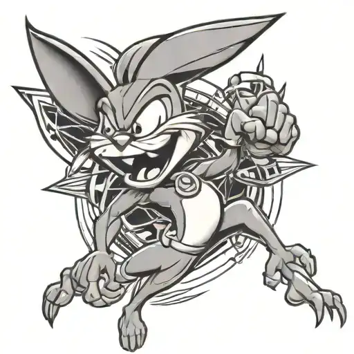 looney tunes tattoo design idea