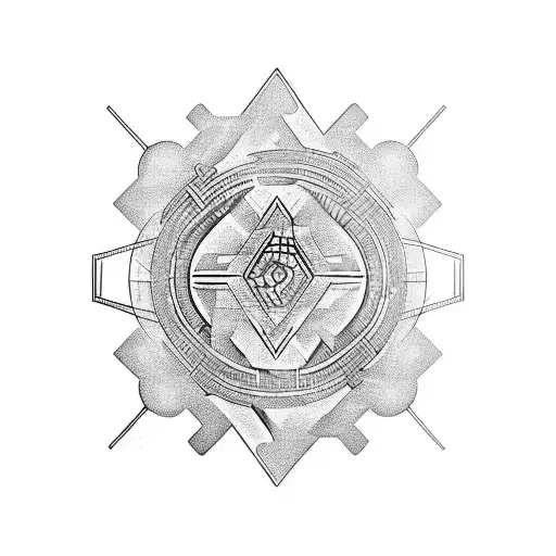 contemporary tattoo style that fuses elements of cybernetics, technology, and mystical sigils to create futuristic and m tattoo design idea