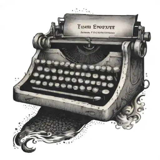 Design a tattoo inspired by a vintage typewriter that includes the text "nothing lasts forever" tattoo design idea