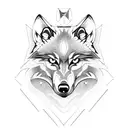 wolf with eagle tattoo design idea