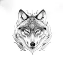 wolf with eagle tattoo design idea