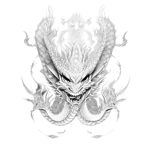 dragon yakuza style tattoo design idea