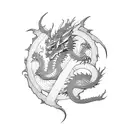 dragon yakuza style tattoo design idea