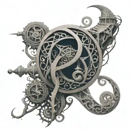 Science, the DNA spiral, the Lord of the Rings characters tattoo design idea