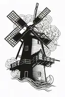 Dutch The Swan windmill tattoo design idea