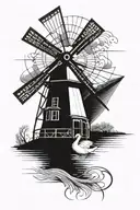 Dutch The Swan windmill tattoo design idea