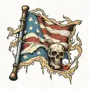 torn open to American flag  tattoo design idea