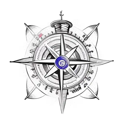 viking compass burning bible tattoo design idea