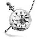 3 Roman pocket watches with name and date tattoo design idea