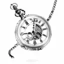 3 Roman pocket watches with name and date tattoo design idea