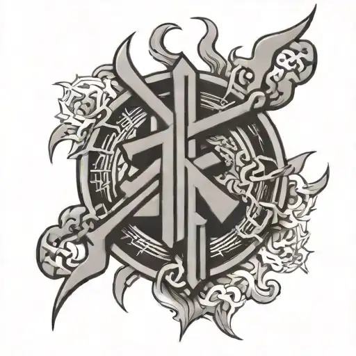 Eydan's name in Japanese kanji with a military police insignia tattoo design idea