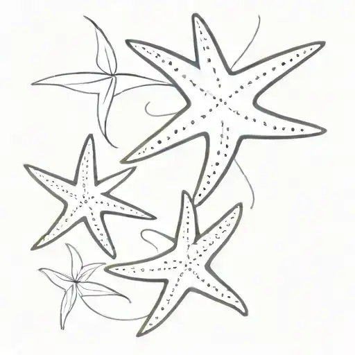 starfish inside a delicate graphic design inspired tattoo tattoo design idea