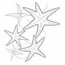 starfish inside a delicate graphic design inspired tattoo tattoo design idea