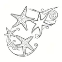 starfish inside a delicate graphic design inspired tattoo tattoo design idea